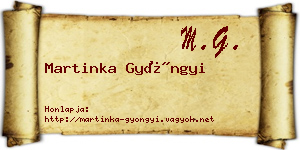 Martinka Gyöngyi névjegykártya